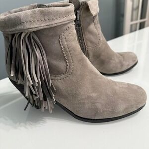 Sam Edelman Suede Fringe Ankle Boots –‎ Size 8M